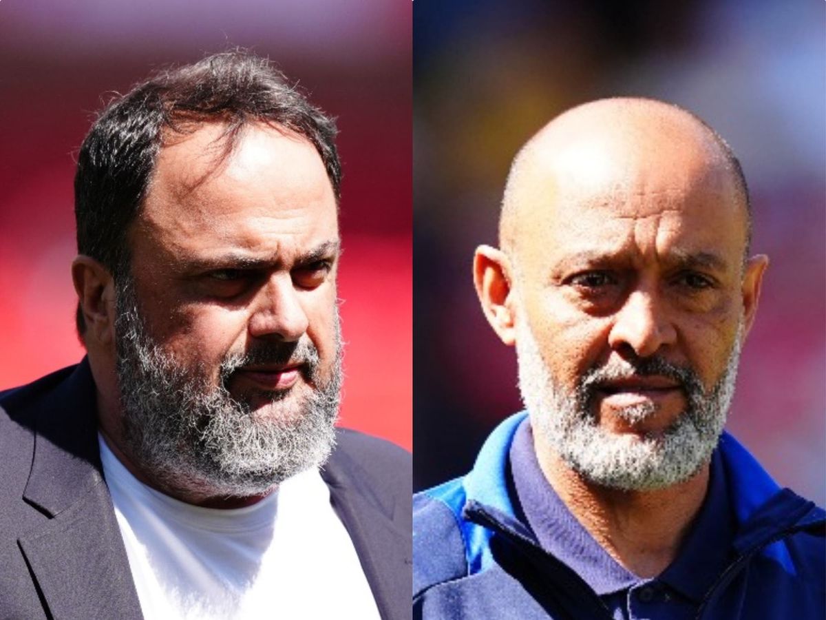 Evangelos Marinakis confronts Nuno Espirito Santo on pitch after Forest draw