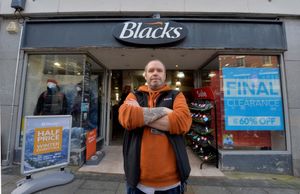 Branch manager of Blacks Mike Parker after the shop was targeted overnight