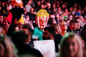 Many of the darts fans donned fancy dress during the first day of the event in Wolverhampton