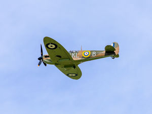 Battle of Britain Memorial Flight Supermarine Spitfire flypast over Marbury