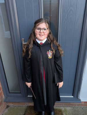 Zoe Peters shared this picture of Lillie, 9, dressed as Hermione Granger from the infamous Harry Potter series. 