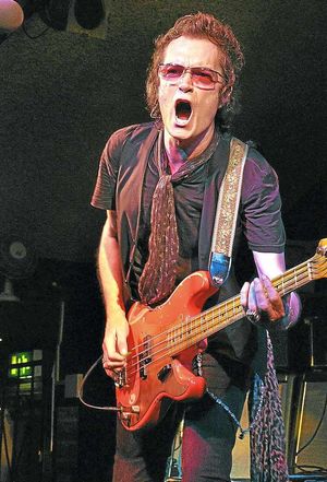 Rocking out for his fans