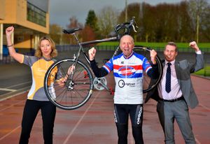 Hugh Porter will be celebrating his 80th birthday by doing 80 laps of the track, and helping raise money for Compton Care too. From them is: Lisa Bockhoefer and Head of Leisure is: Sean McBurney.