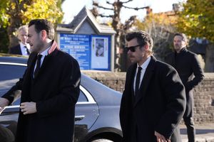 Harry Styles arrives for the funeral service of One Direction singer Liam Payne at St Mary's Church in Amersham, Buckinghamshire