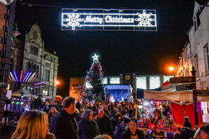 Oswestry's lights switch-on. Photo: Graham Mitchell.