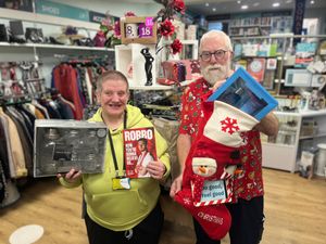 Emma Beddow and Norman Hartford at Severn Hospice's Bridgnorth shop