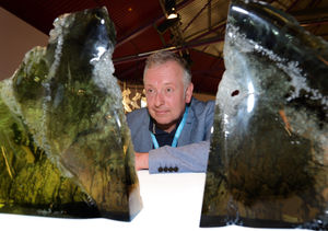 Exhibition curator Matt Durran during the 2017 British Glass Biennale with the winning design