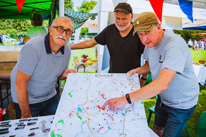 Pete Jackson, right, and other members of Cinderloo 1821 Remembered at their Dawley Day stall