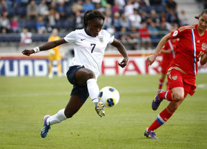England's Eniola Aluko in action