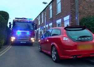 Firefighters struggled to gain access in Gittin Street, Oswestry. Picture: Ellesmere Fire Station