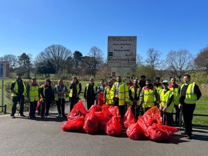 McDonald's crew members during the Great British Spring Clean