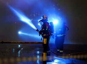 One firefighter was injured tackling the flames