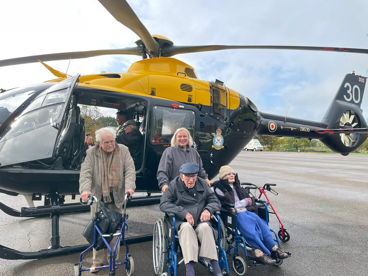 Helicopter visit thrills Bluebell View veterans and residents