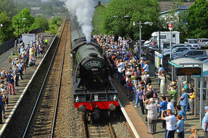 The world famous Flying Scotman thunders through Craven Arms railway station. Picture: John Sambrooks