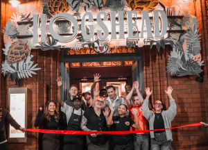 The reopening of Wolverhampton's Hogshead pub in January. The new signs quickly fell foul of city planners