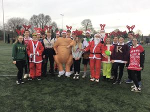 Baxter College students and staff on the Rudolph Run