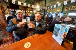 Love Your Local: at St Matthews Hall in Walsall.   Roy and Mick..