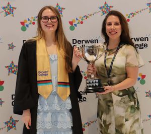 Horticulture cup winner Kaitland and horticulture lead Katie Roberts. Picture: Derwen College