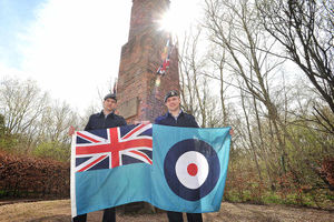 Corporal Shaun Murphy and Corporal Matt Allen at the memorial
