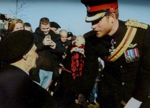 Les Cherrington meeting Prince Harry in 2016.