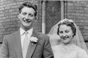 Bill and Sheila Wood on their wedding day in 1958