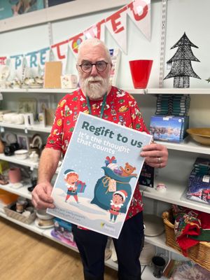 Norman Hartford at Severn Hospice's Bridgnorth Shop.