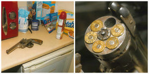 There were five bullets in the weapon when police recovered it