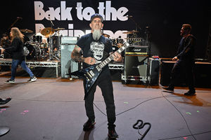 Member of US rock band Anthrax, Scott Ian during rehearsals on the eve of British rock band, Black Sabbath's "Back to the Beginning" concert, Ozzy Osbourne's final ever gig as Black Sabbath's frontman at Villa Park in Birmingham, central England on July 4, 2025. Osbourne, who revealed in 2020 that he has Parkinson's disease, will join Tony Iommi, Geezer Butler and Bill Ward for the all-day "Back To The Beginning" show in Birmingham, central England, where the heavy metal giants formed in 1968. (Photo by ANDY BUCHANAN / AFP) (Photo by ANDY BUCHANAN/AFP via Getty Images)          