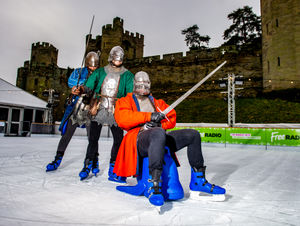 Supporting image for story: Warwick Castle’s knights take to training on the ice