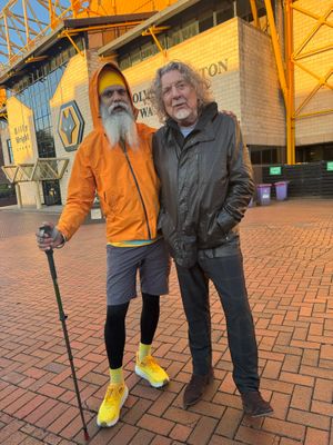 Manny even enjoyed a visit from rock royalty as Robert Plant joined him for a lap
