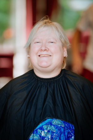 Sam Davis smiles ahead of the big shave