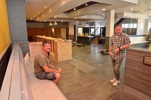 Andy Evans and Nicc Bennett are busy converting the long-vacant former Mike Lloyd Music shop into an ale bar