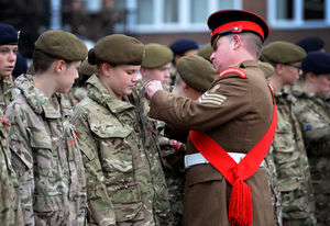 The parade for the Remembrance Sunday commemorations in Dudley