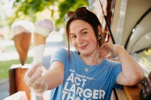 Selling like cold cakes: Issy Perry from Sherbert Events was serving ice cream at Bridgnorth Castle