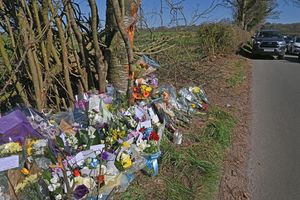 Tributes left at the scene of the tragedy.