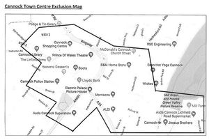 The dispersal order began at 3pm on Thursday and covers this area of Cannock