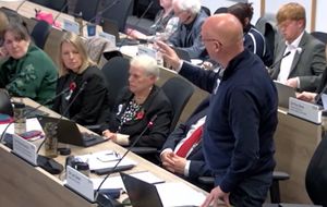 Councillor Lee Carter speaking during Thursday's debate. Picture: Telford & Wrekin Council