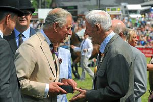 Prince Charles presents an award to Dilwyn Thomas