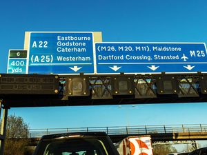 Road signs on the M25