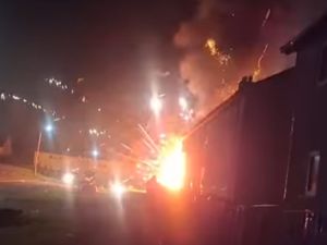 Supporting image for story: Explosions after van filled with fireworks set on fire