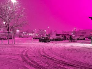 Supporting image for story: Vivid and surreal: Birmingham sky turns pink during Storm Goretti - find out why