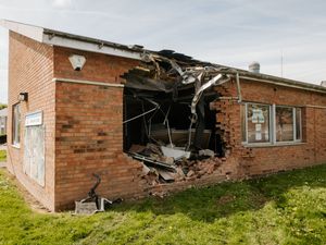 Severe damage to a wall at Ludlow Youth Centre after it was hit by a lorry in the early hours of Monday. Photo: Jamie Ricketts