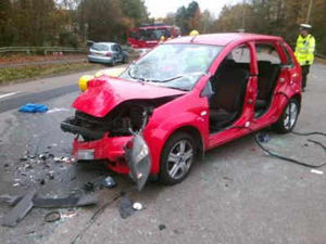 One of the cars involved. Picture: West Midlands Ambulance Service