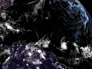 Supporting image for story: Beryl strengthens into hurricane in Atlantic as it approaches Caribbean