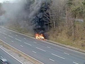 Supporting image for story: M6 car fire causes long rush-hour delays in Staffordshire