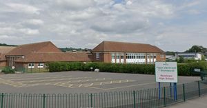 Newtown High School in Newtown. From Google Streetview