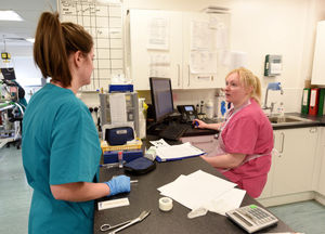 Veterinary nurses Kayleigh Sale and Maddie Pike