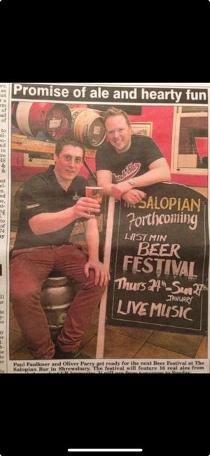 Ollie Parry in the Shropshire Star during the early days of his tenure at The Salopian Bar in Shrewsbury