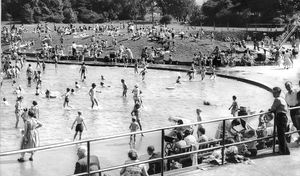 Summer play at East Park Pool, Wolverhampton, in 1959