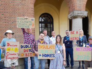 Supporting image for story: Climate change protestors outside Dudley Council House welcome green promises